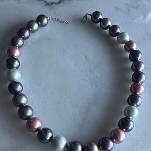 Hand Crafted Pink and Silver Pearl Necklace